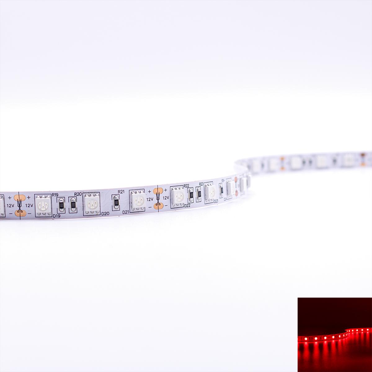 Strip Rot 12V LED Streifen 5M 14,4W/m 60LED/m 10mm IP20