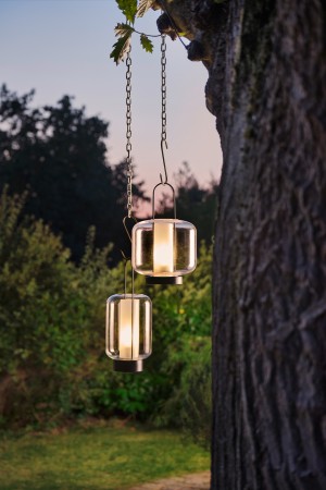 Lucia Laterne mit LED, bauchig Philippi