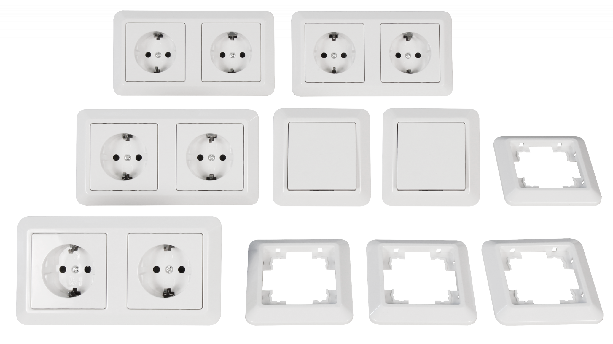 Schalter und Steckdosen Set LEDeco Cup Standard, 20-teilig, weiß