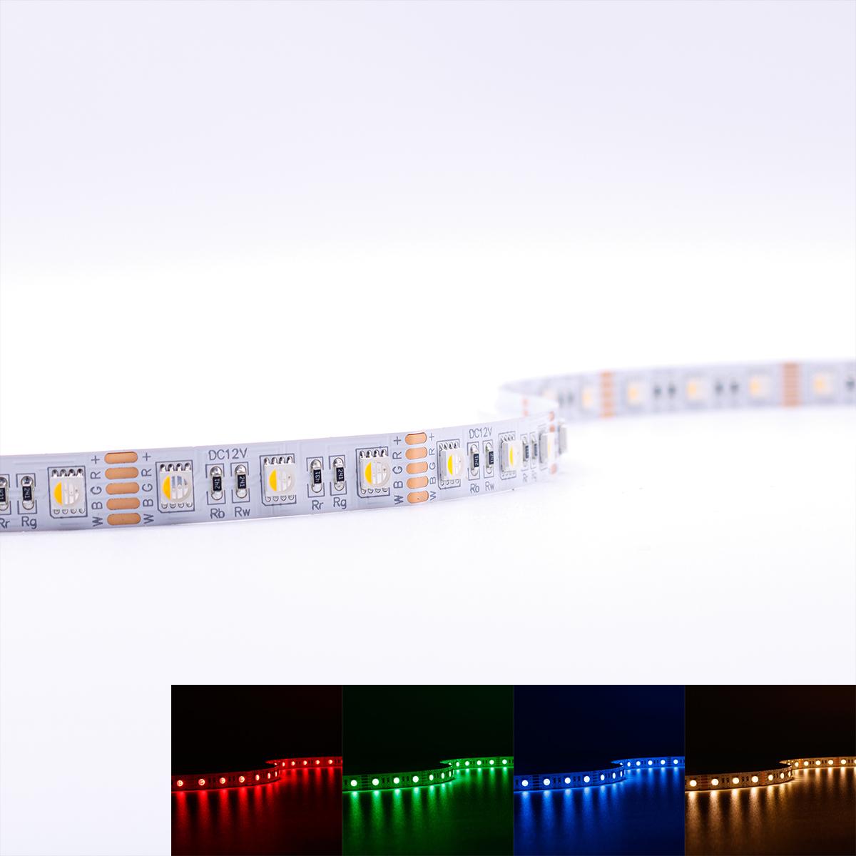 Strip RGBW 12V 5M 14,4W/m 60LED/m 12mm IP20 Farbwechsel RGB+3000K