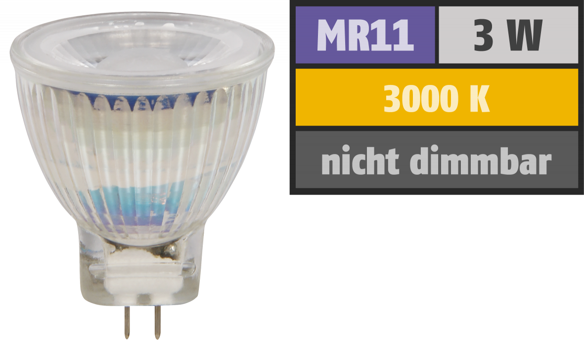 LED-Strahler LEDeco MCOB MR11 / G4, 3W, 250 lm, warmweiß
