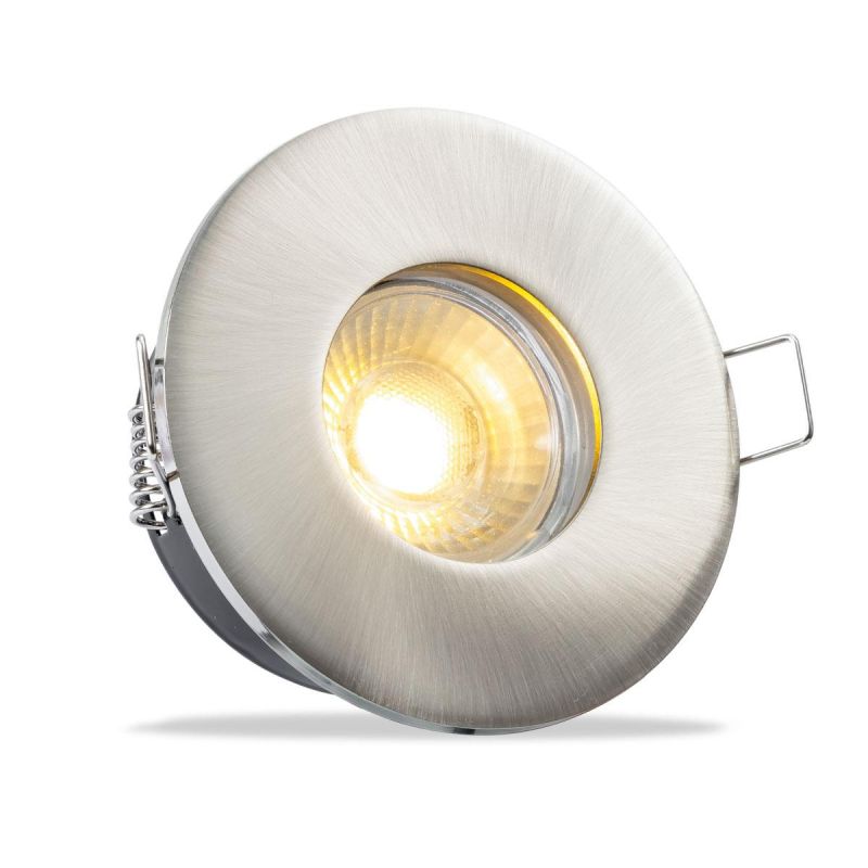Einbauspot IP65 rund - Abdeckring: Edelstahl - LED Leuchtmittel: GU10 5W warmweiß
