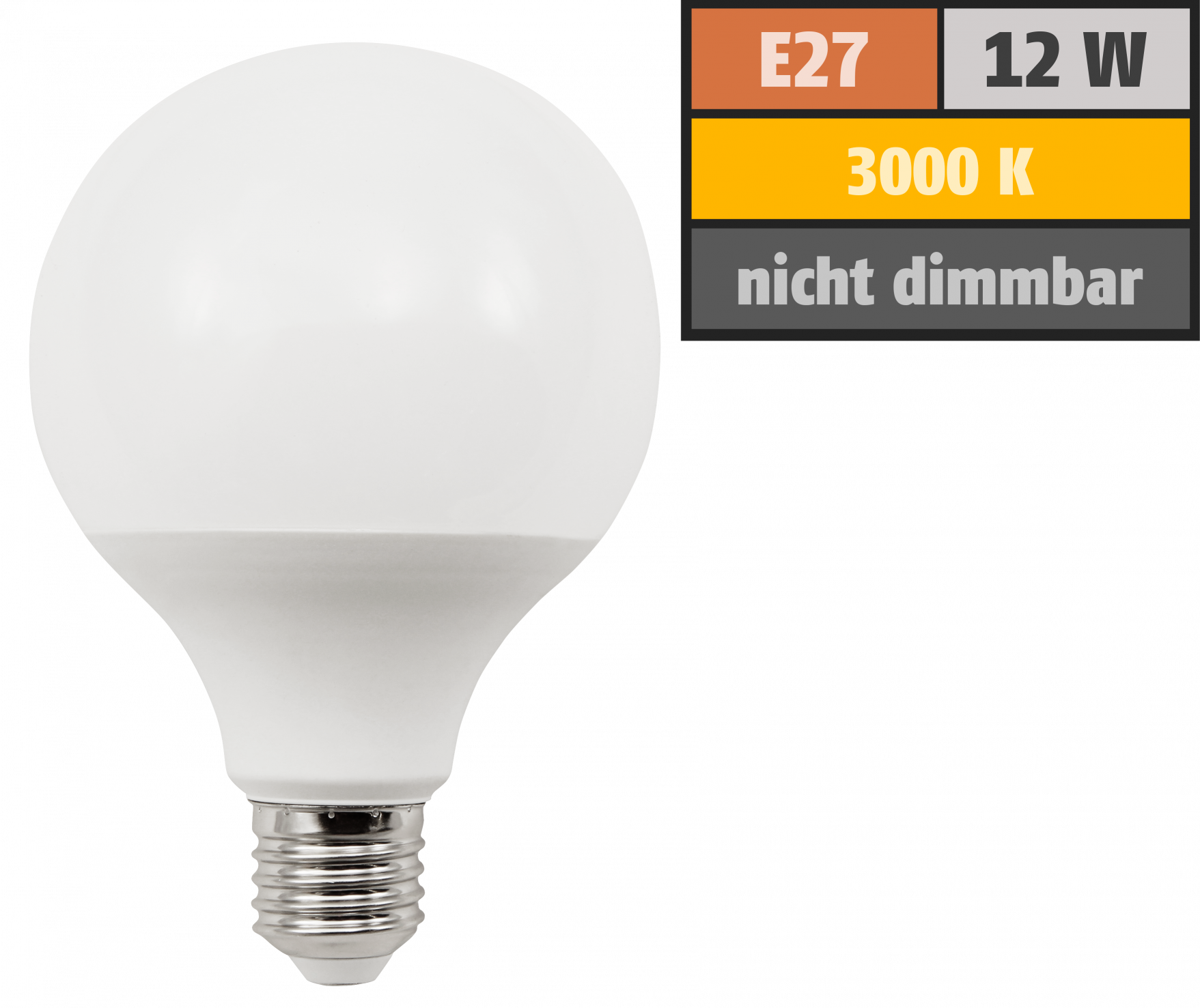 LED Globelampe LEDeco, E27, 12W, 1055lm, warmweiß