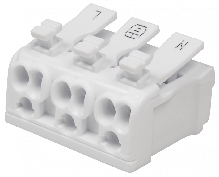 Lüsterklemme LEDeco mit Betätigungshebel, 0,5-2,5mm², max. 16A