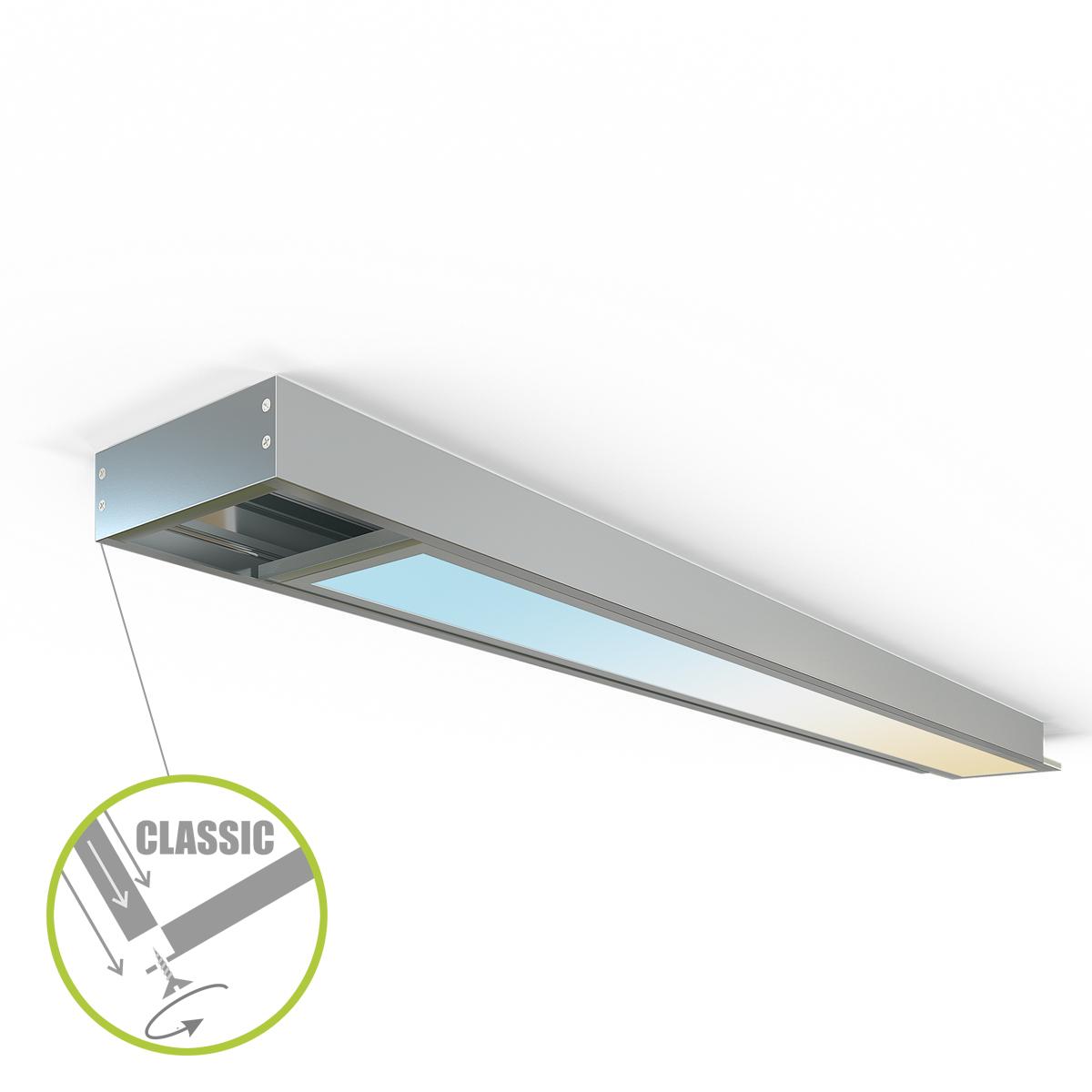 LED Panel Aufbaurahmen Classic 120x15cm silber Aufputz Montagerahmen