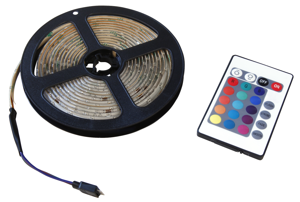 LED-Stripe, RGB-Komplettset, 180 SMD LEDs, 3m
