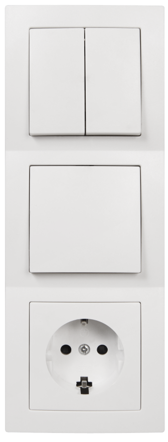 Schalter und Steckdosen Set LEDeco STYLE Tür 3-fach, weiß, 4-teilig