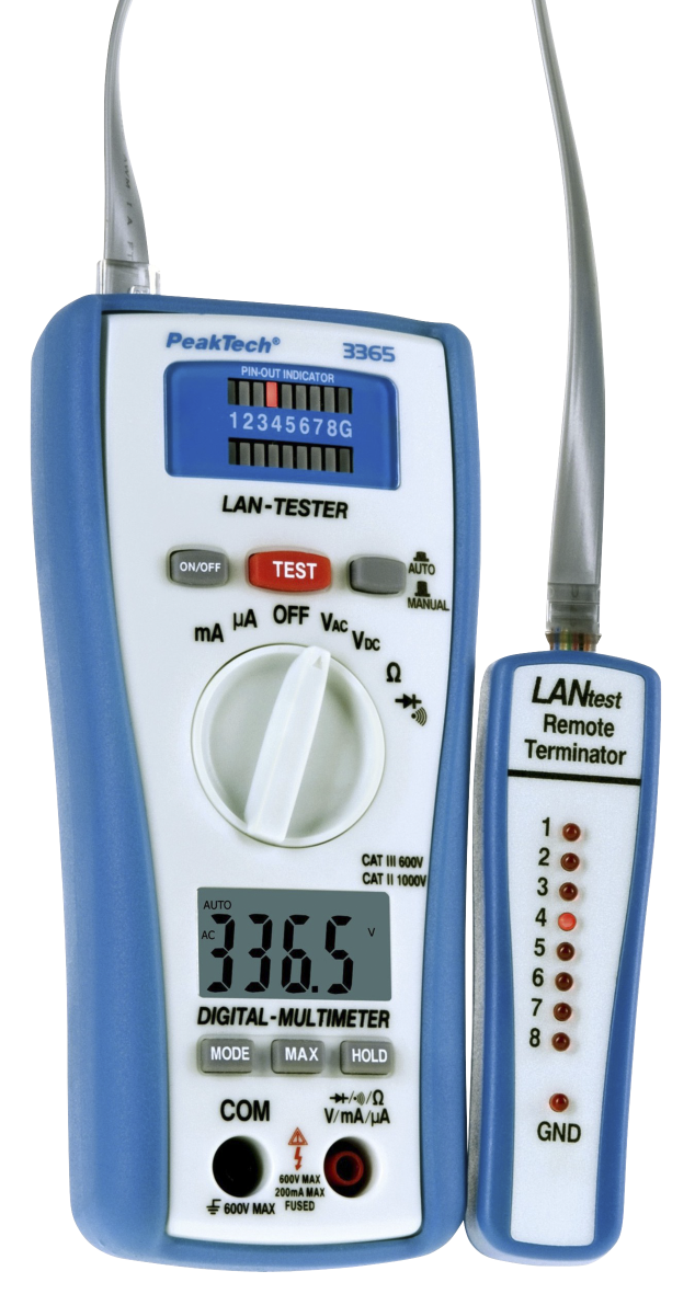 LAN-Tester mit Multimeter PeakTech 3365