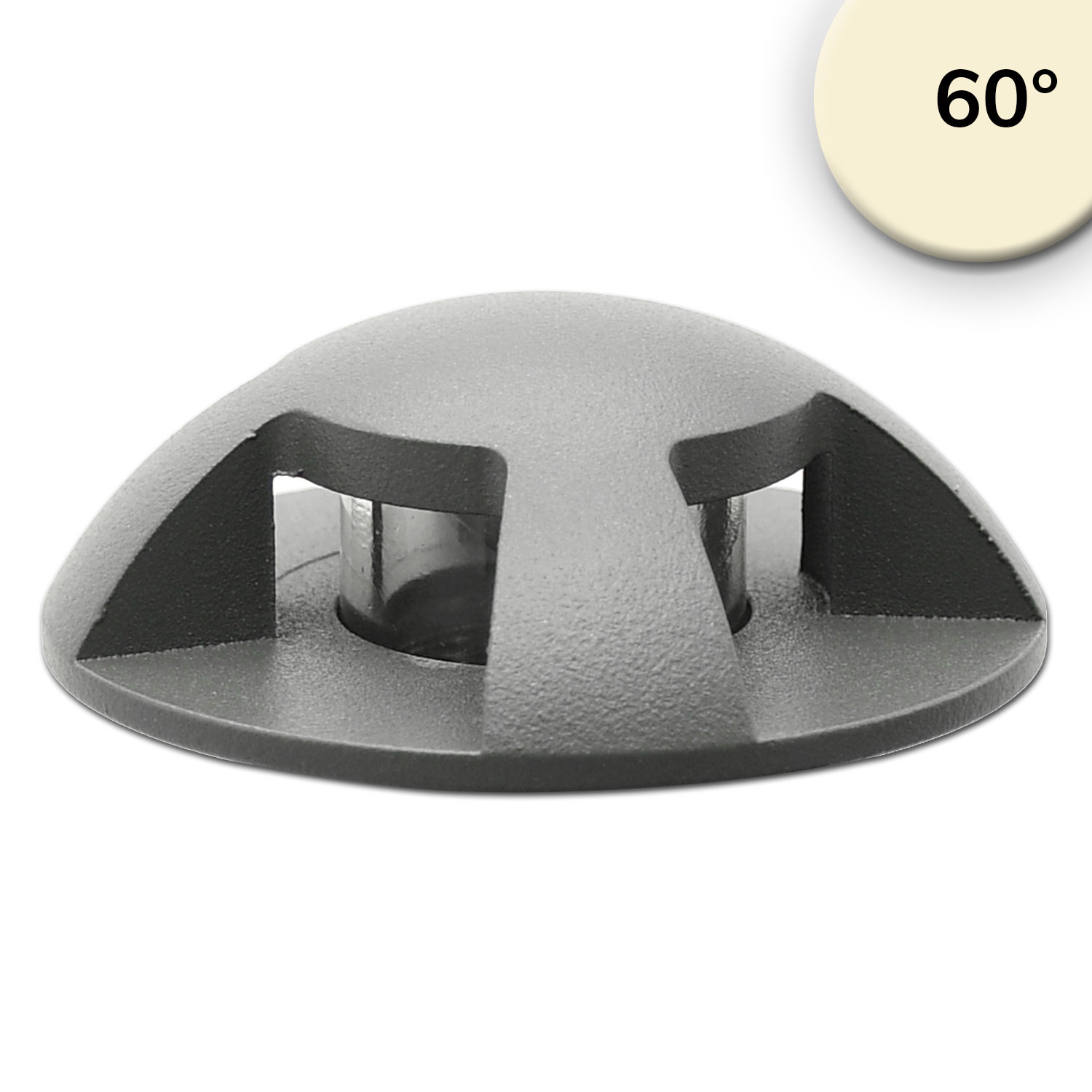 LED Bodeneinbaustrahler, rund 4SIDE 60mm, schwarz, 12-24V, IP67, 3W, 60°, warmweiß