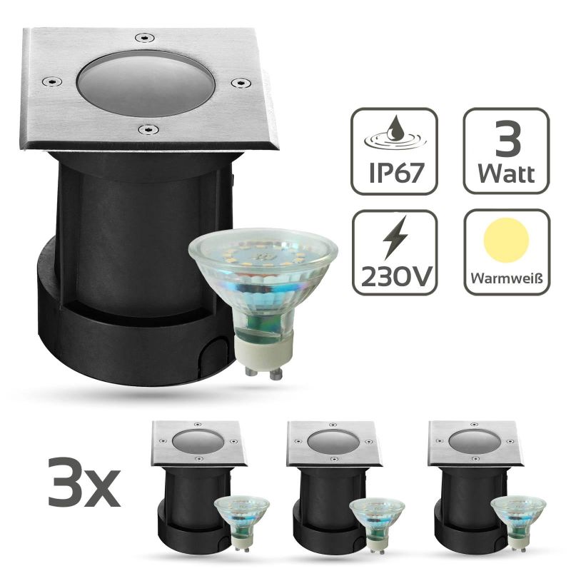 LED Stufenbeleuchtung Classic Oberteil eckig, anthrazit | Seitlicher Lichtaustritt doppelt
