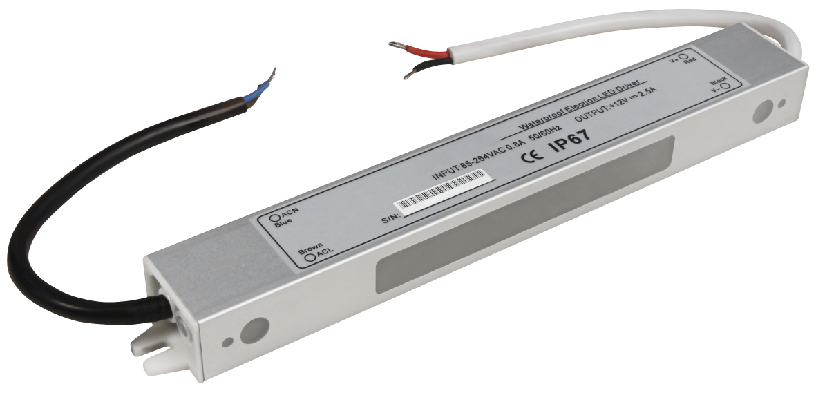 LED-Trafo LEDeco, elektronisch, IP67, 1-30W, Ein 85~264V, Aus 12V, wasserfest